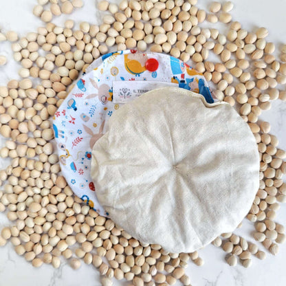 Cuscino termico per coliche bimbi bambini neonati e neo mamme, in puro cotone 100%, sfoderabile e lavabile, con noccioli di ciliegia